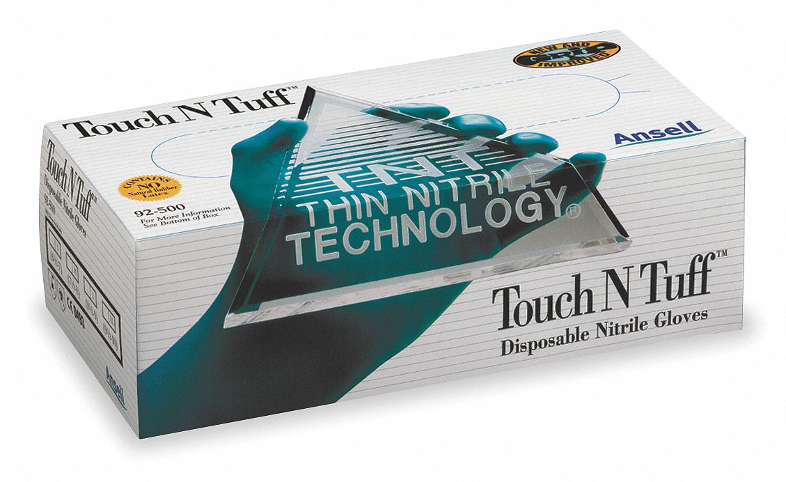 Disposable Gloves, Nitrile, XL, Teal, PK100