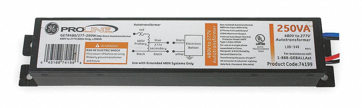 Autotransformer, 480/277V, 250W