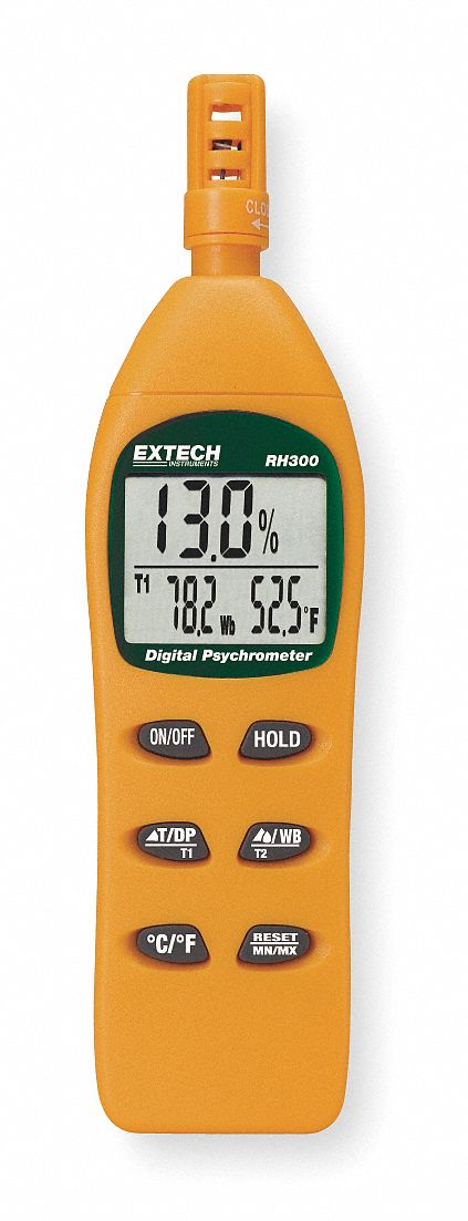 Temp/Humdty Meter, 0 to 100% Rel Hum Rnge