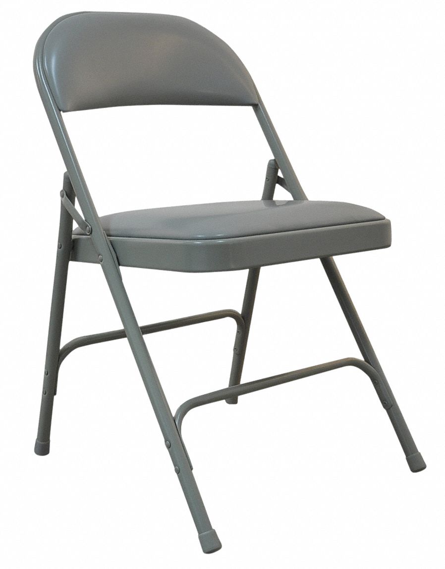 Steel Chair with Vinyl Padded, Gray