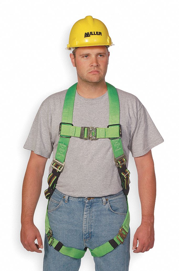 Full Body Harness, Universal, 400 lb, Green