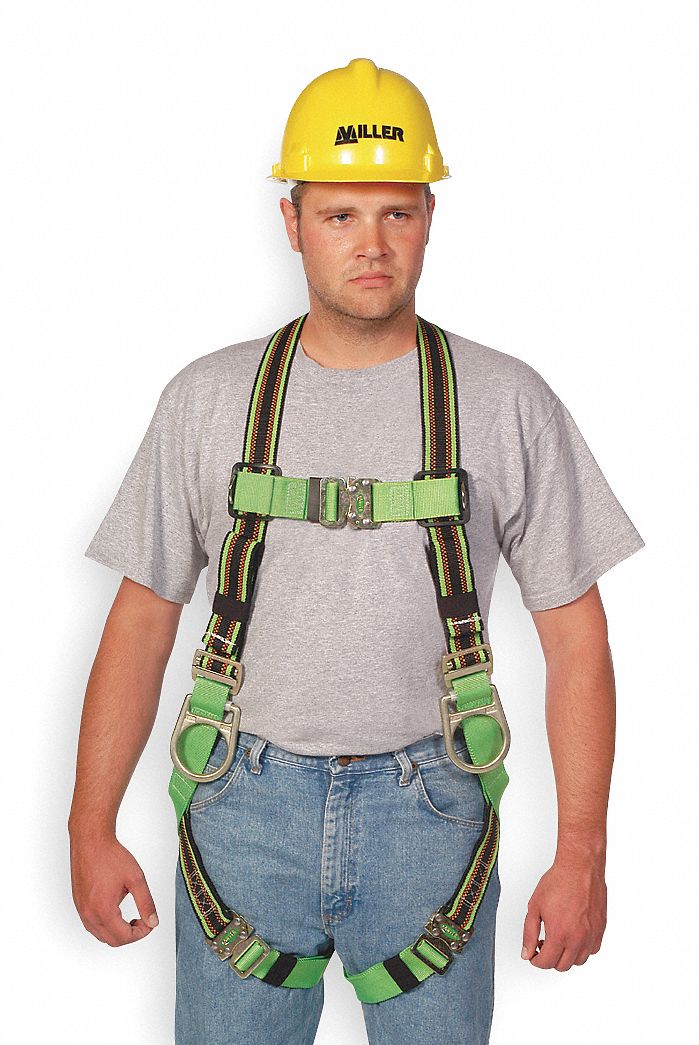 Full Body Harness, Universal, 400 lb, Green