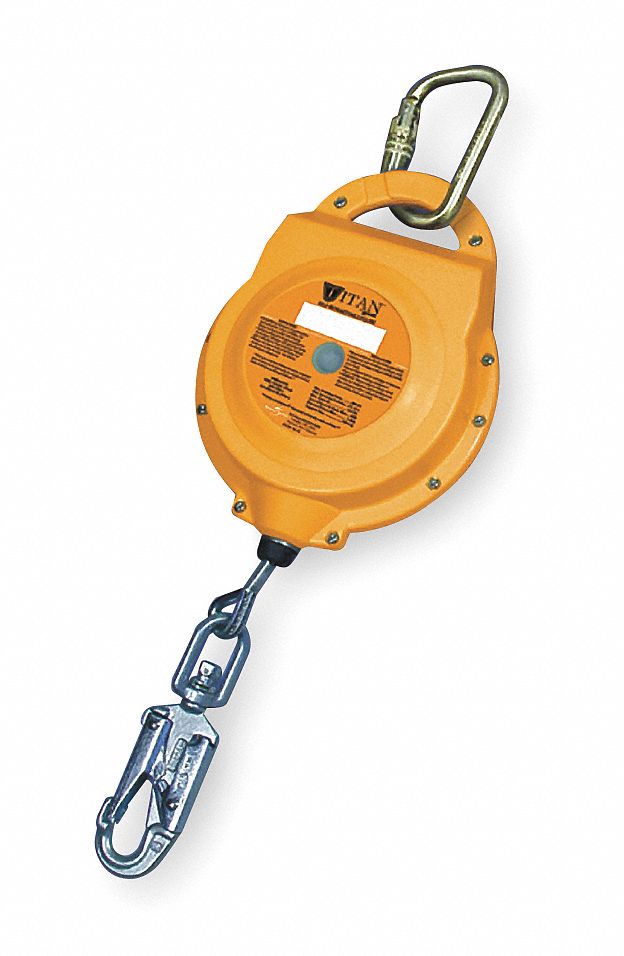 Slf-Rtrctng Lifeline, 20ft, Glvnzd Stl, Ylw