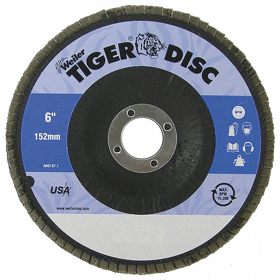 Arbor Mount Flap Disc, 6in, 40, Coarse