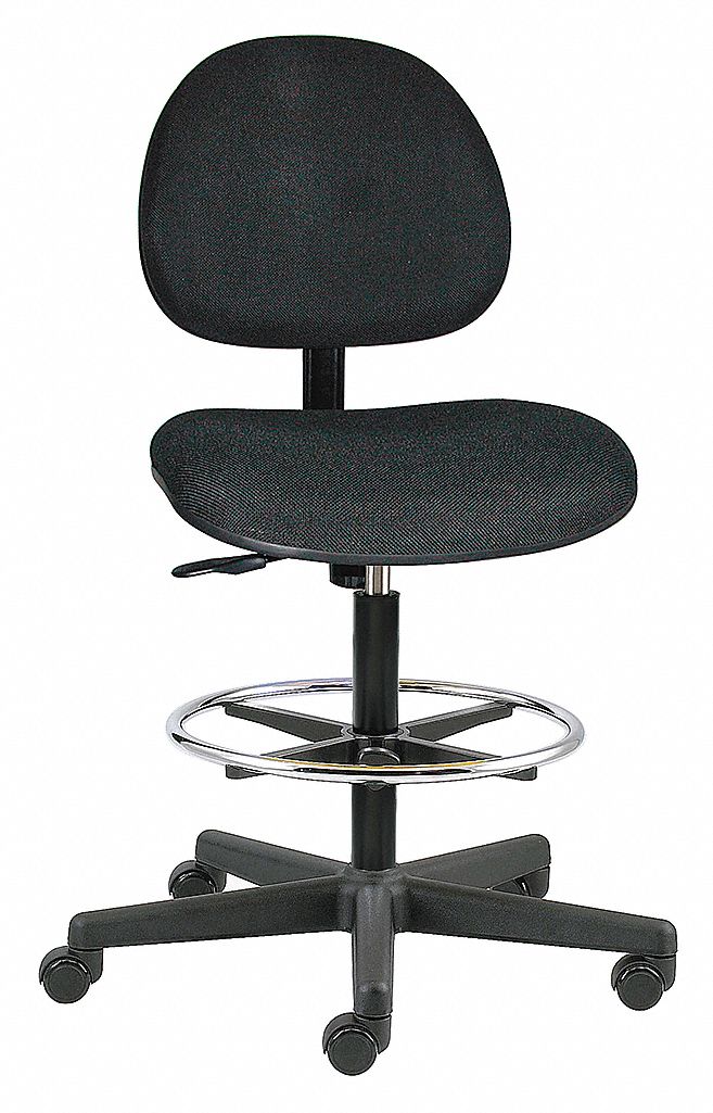 Pneumatic Task Chair, 300 lb., Black