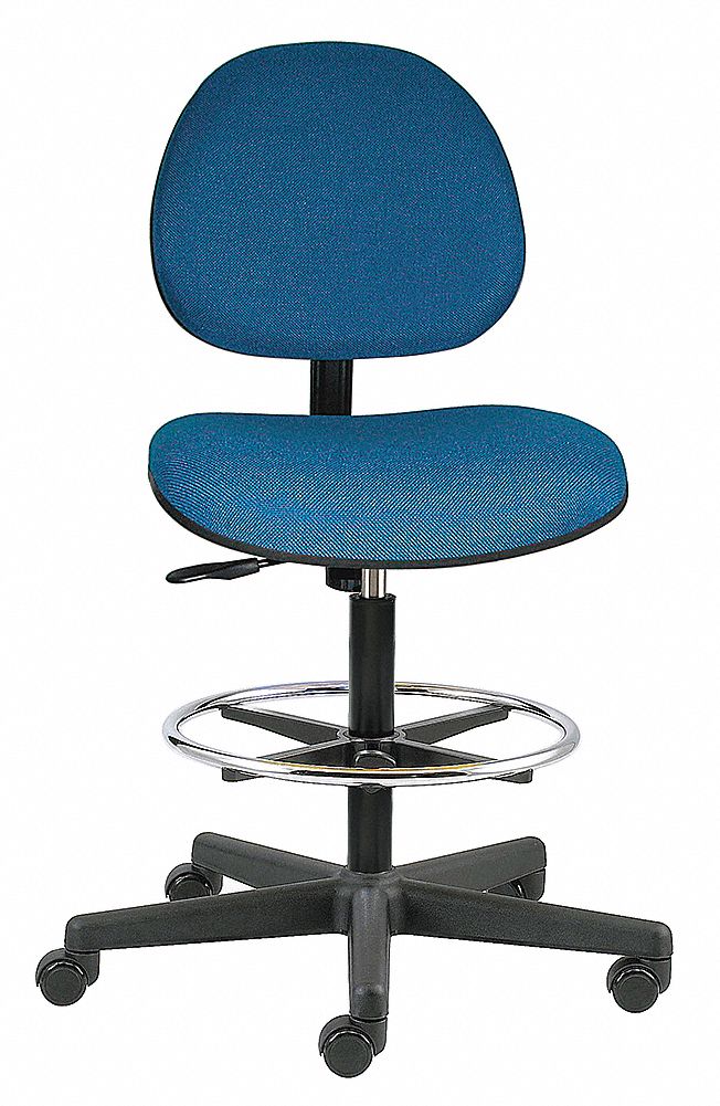 Pneumatic Task Chair, 300 lb., Blue