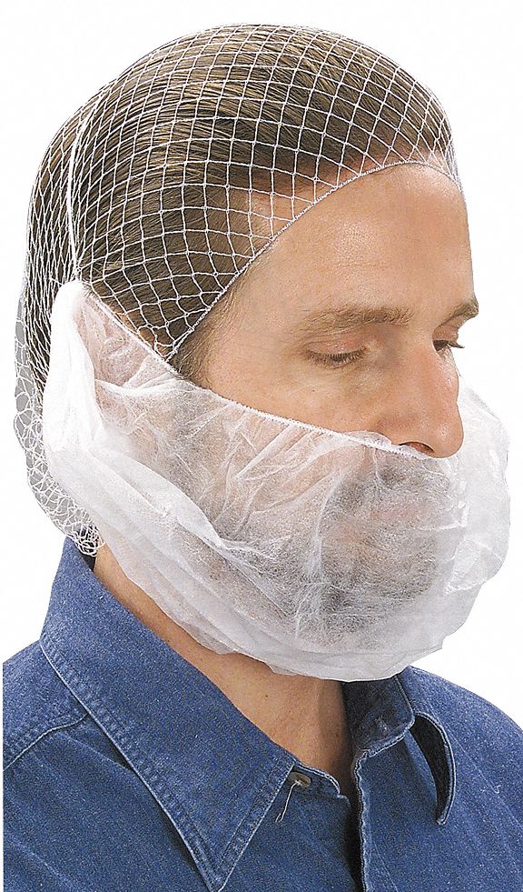 Beard Cover, White, Regular, PK100