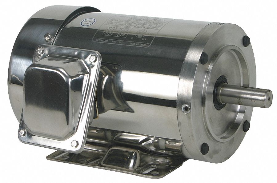 Washdown Motor, 3 Ph, TEFC, 2 HP, 3480 rpm