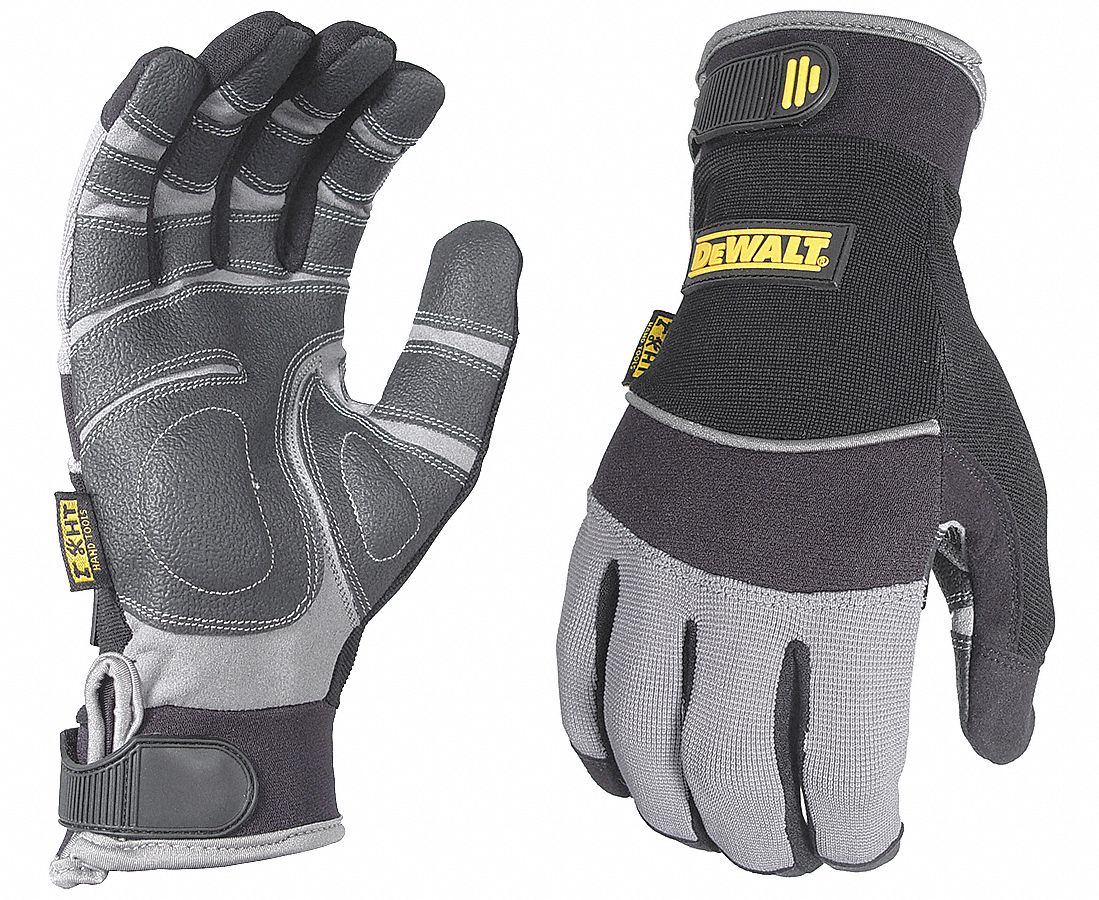 Anti-Vibration Gloves, L, Black/Gray, PR