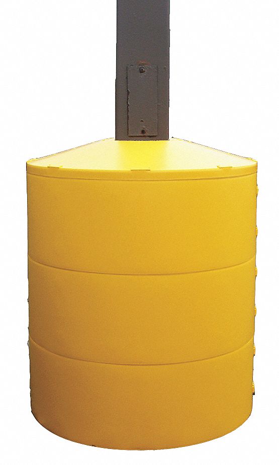 Pole Cover, 3 Ring, 8 In Round, Yellow