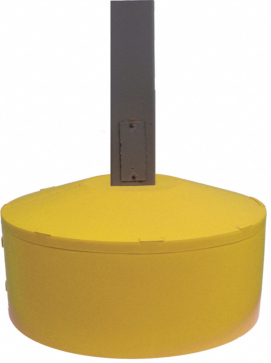 Pole Cover, 1 Ring, 8In Round, Yellow