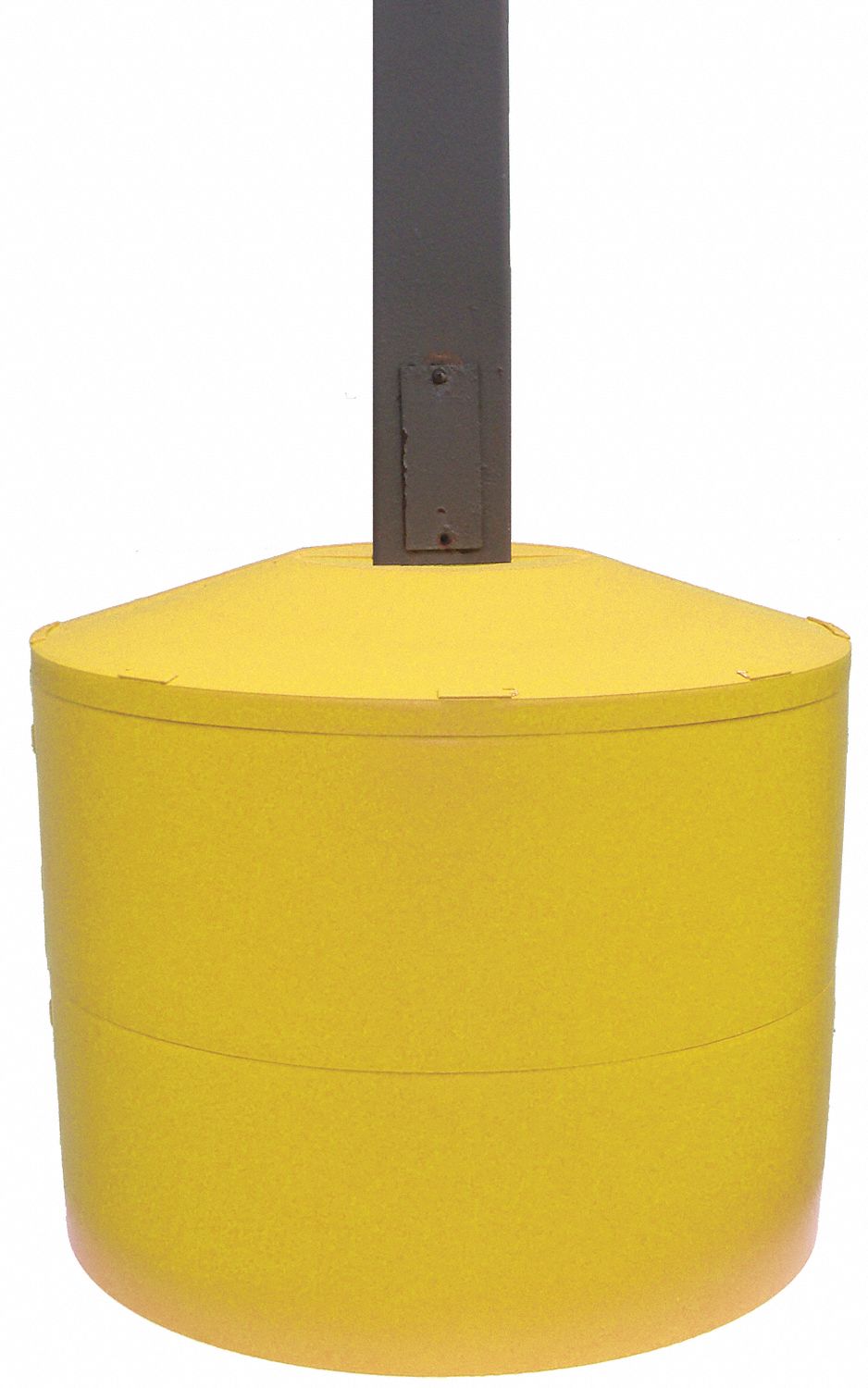 Pole Cover, 2 Ring, 6In Round, Yellow