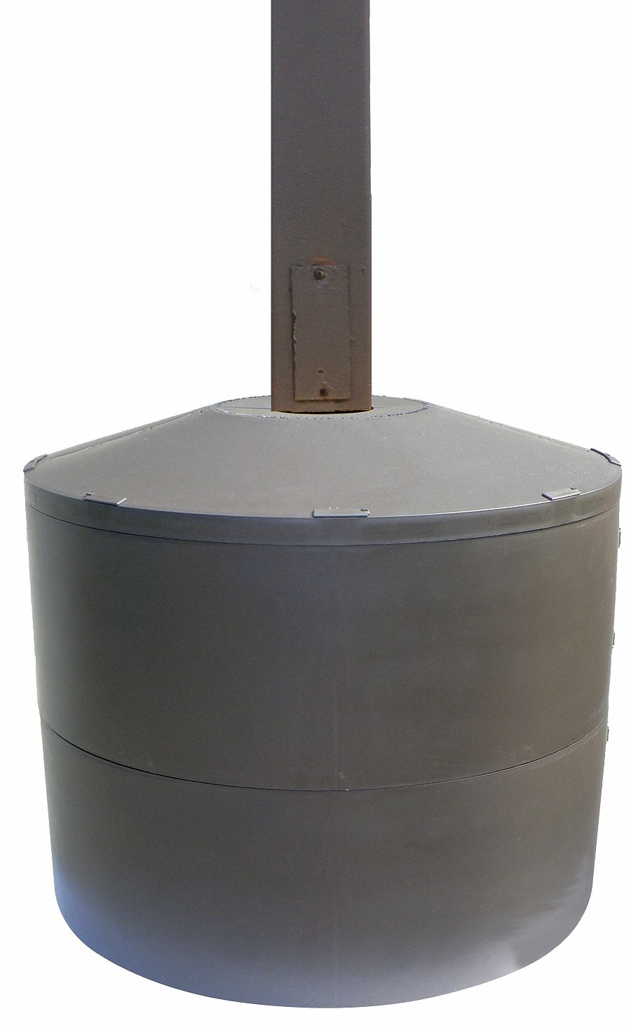 Pole Cover, 2 Ring, 6In Round, Brown