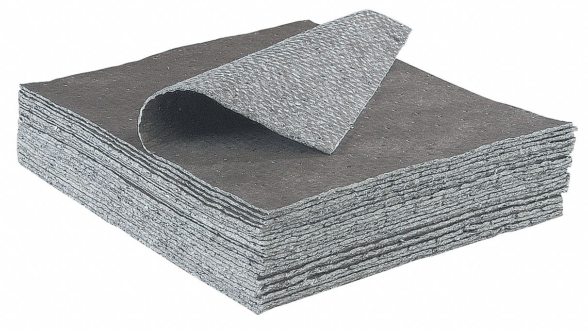 Absorbent Pads, 16.3 gal., 18 In. L, PK 100