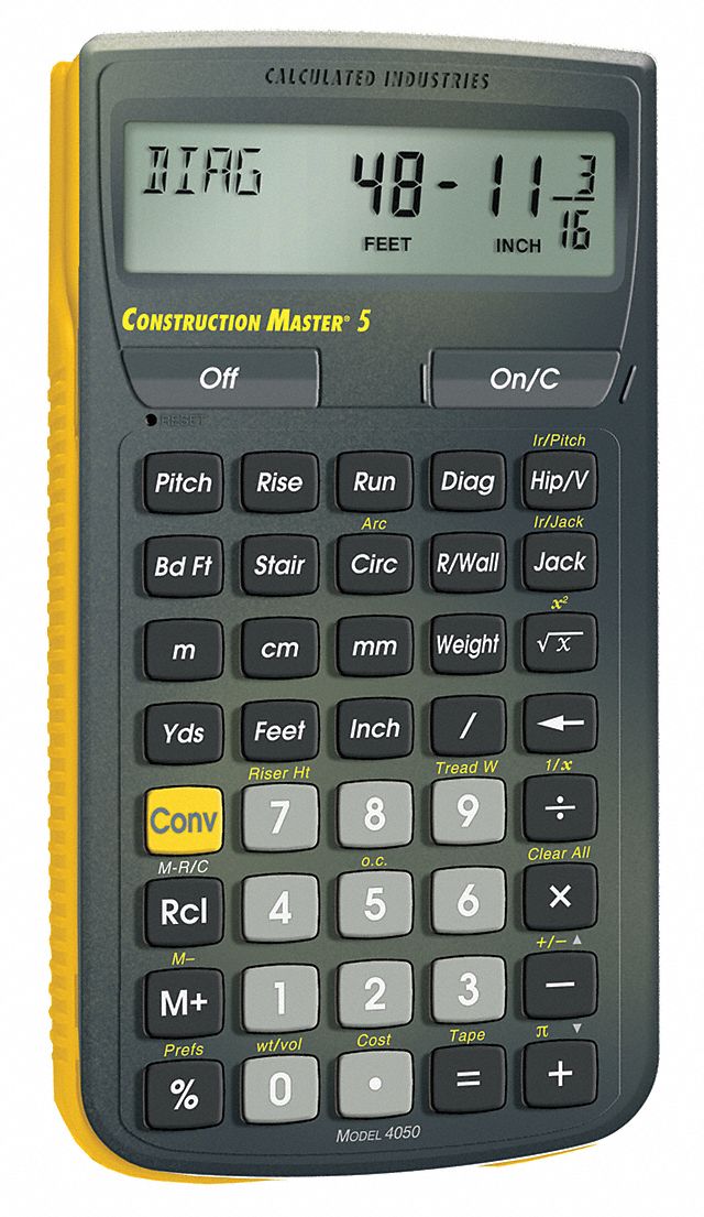 Construction Calculator, 5 5/8 Lx3 In W