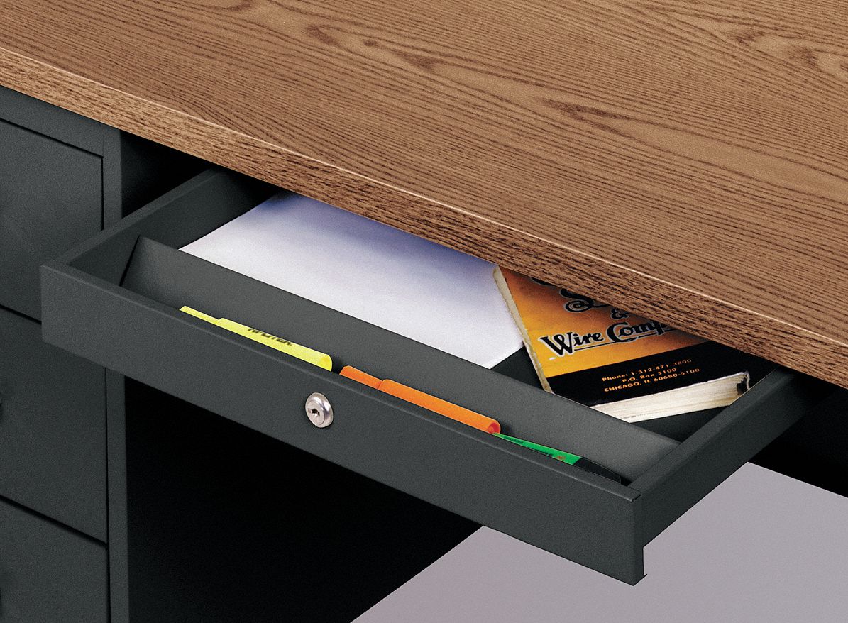 Drawer, Steel Desk Lap, Black