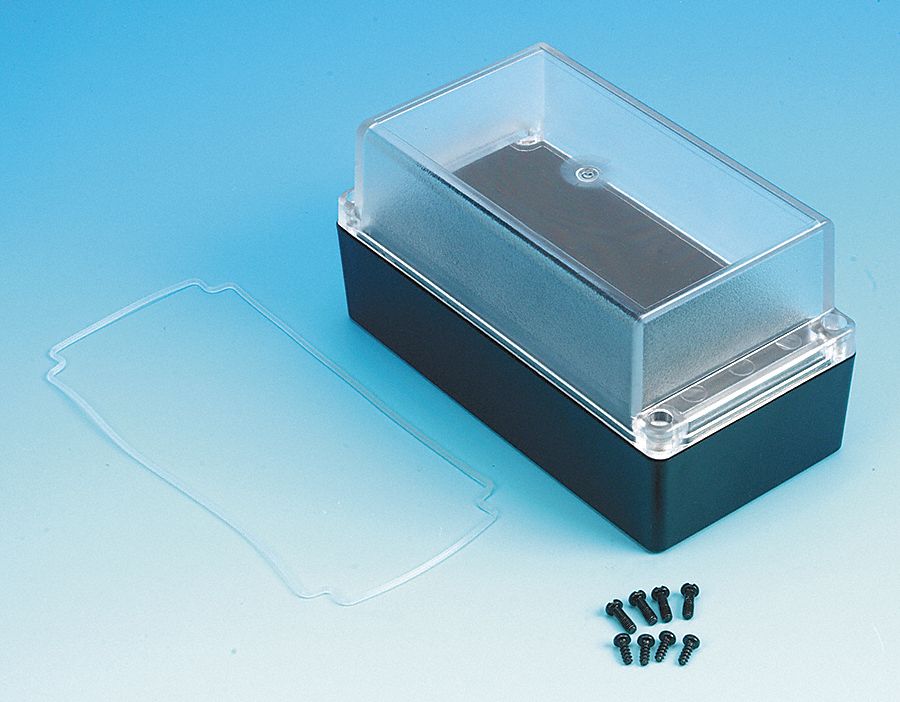 Enclosure, 4X, 6.50x3.35x3.35 In, Clear/Blk