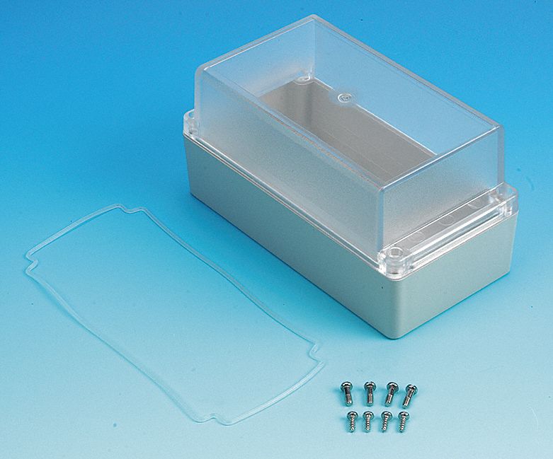 Enclosure, 4X, 6.50x3.35x3.35 In, Clear/GY