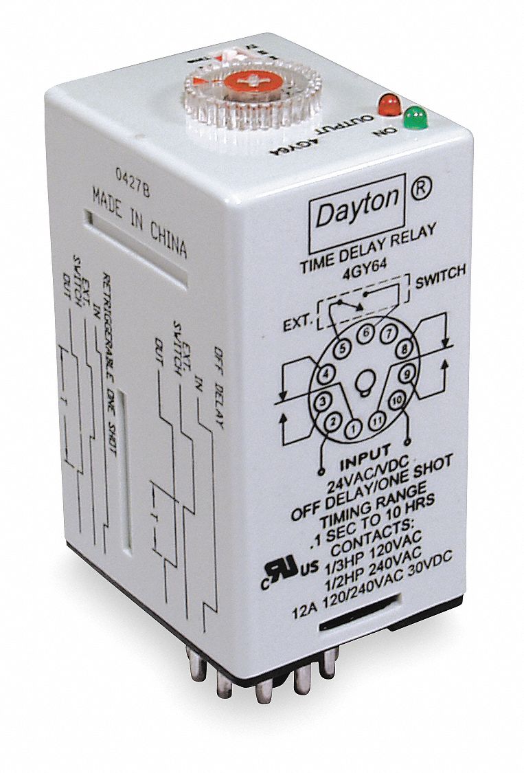 Relay, Time Delay, Dpdt, Dual Function