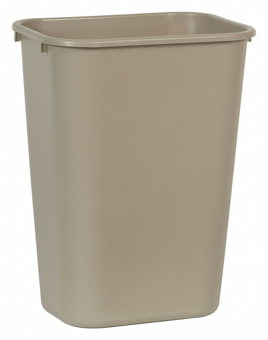 Wastebasket, Large, Beige, 10.3 gal.