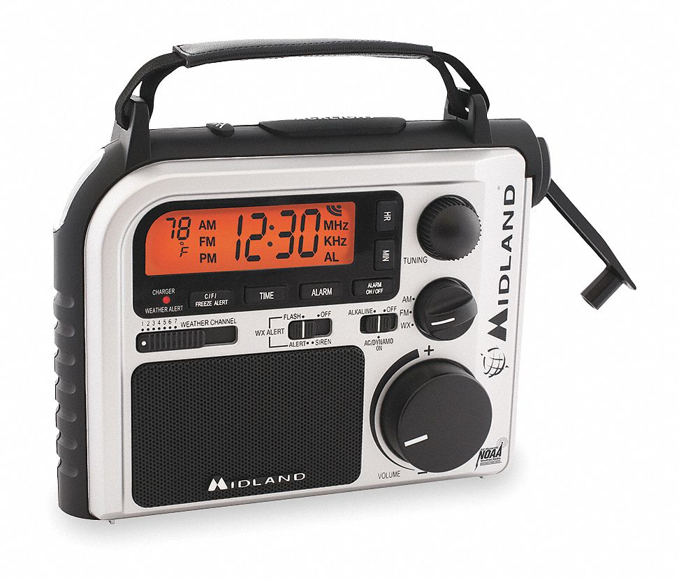 Portable Multipurpose Weather Radio, Silv