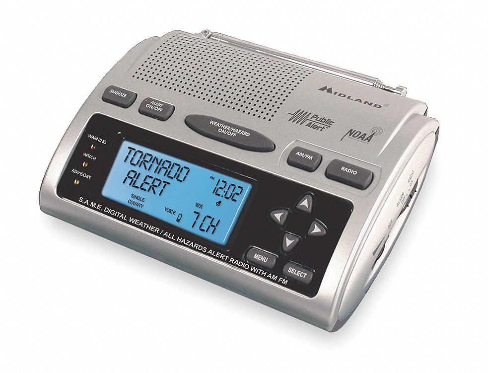 Table Top Weather Radio, Silver