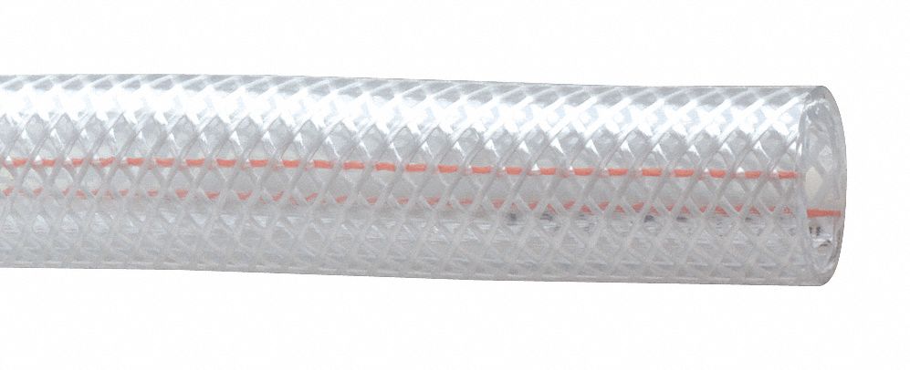Braided Tubing, PVC, Flexible, 1/2 In ID