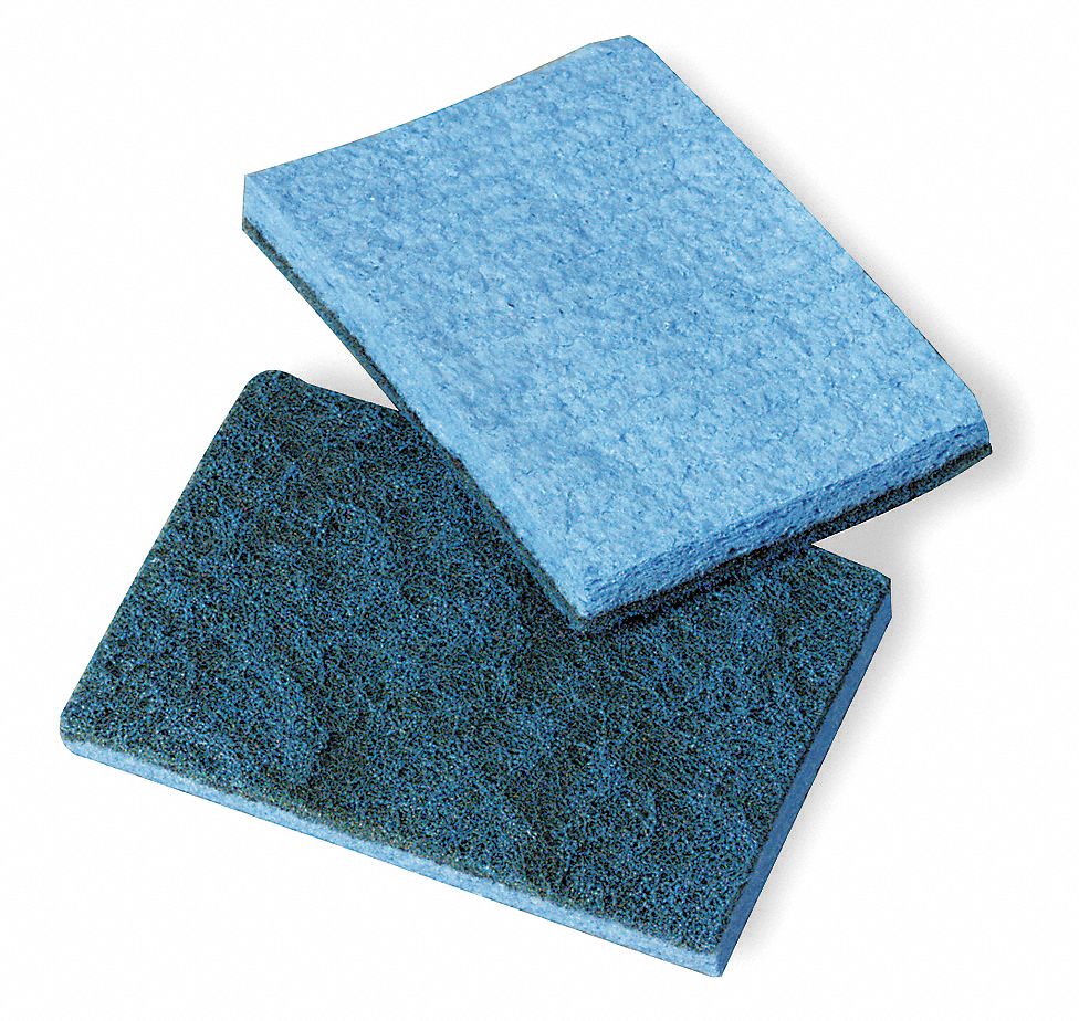 Scrubbing Sponge, Blue, 5In L, 5In W, PK40