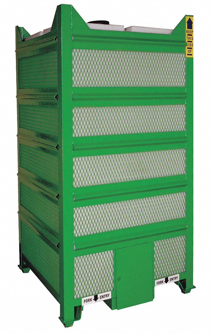 IBC Tank, 45x45x44 In, 250 gal, Green