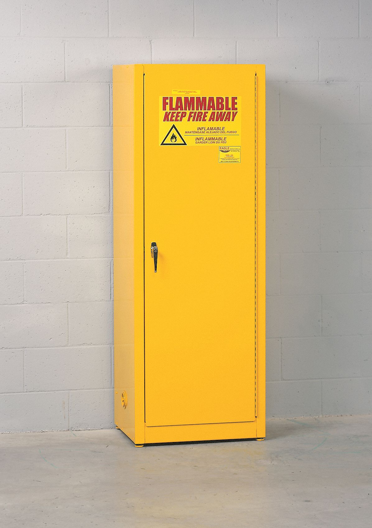 Flammable Safety Cabinet, 24 Gal., Yellow