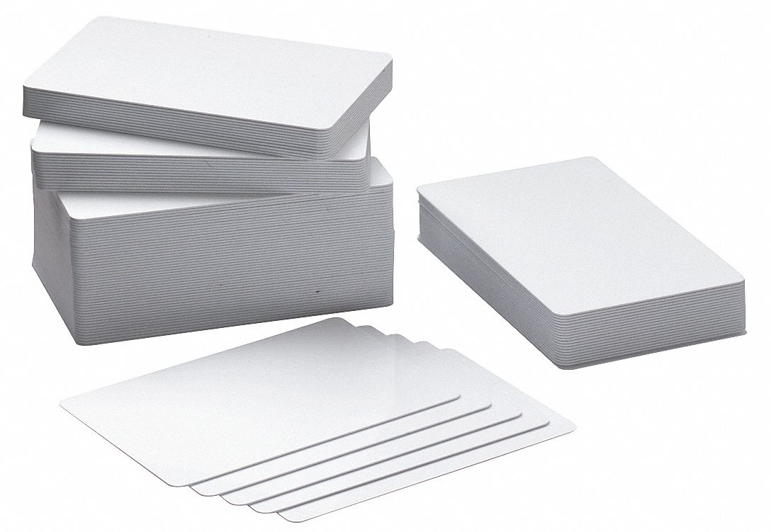Platic ID Cards, Blank, CR80, PK 500