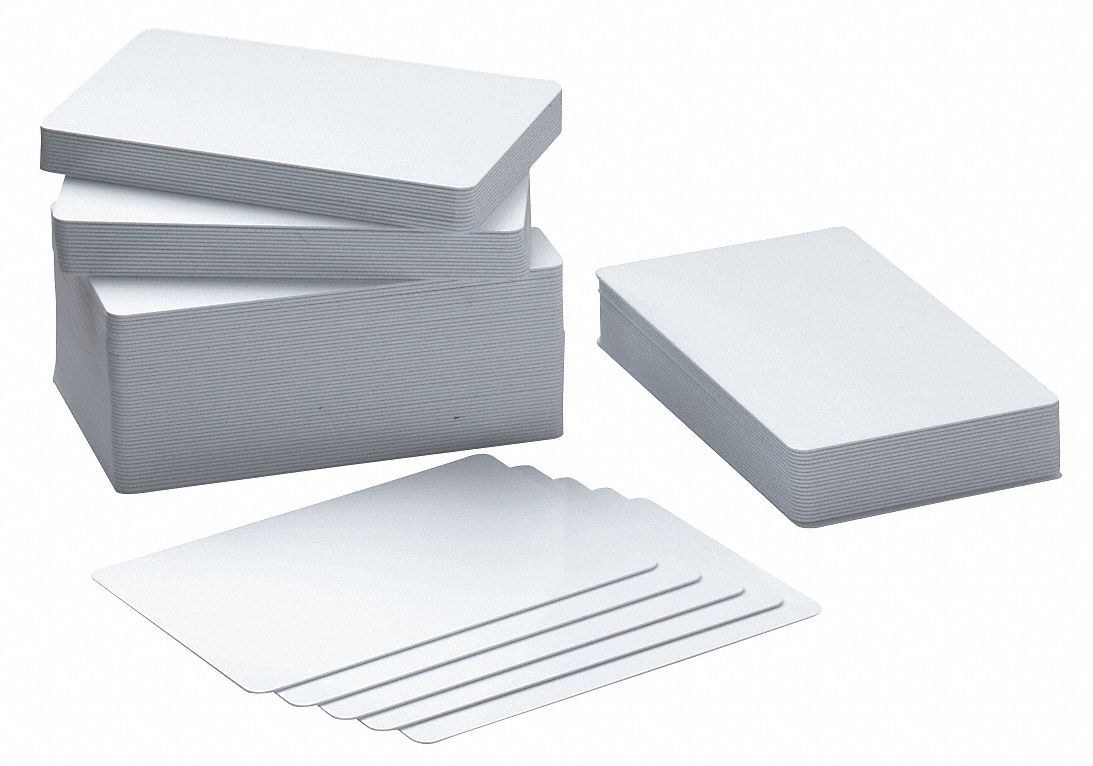 Plastic ID Cards, Blank, CR80, PK 500