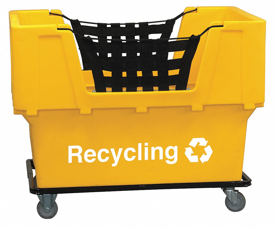 Material Handling Cart, Yellow, Recycling