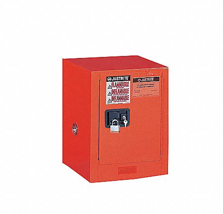 Safety Cabinet, 12 Gal., Self-Closing, Red