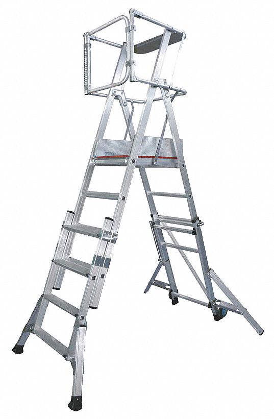 Platform Stepladder, 6-1/2 to 8 ft. H