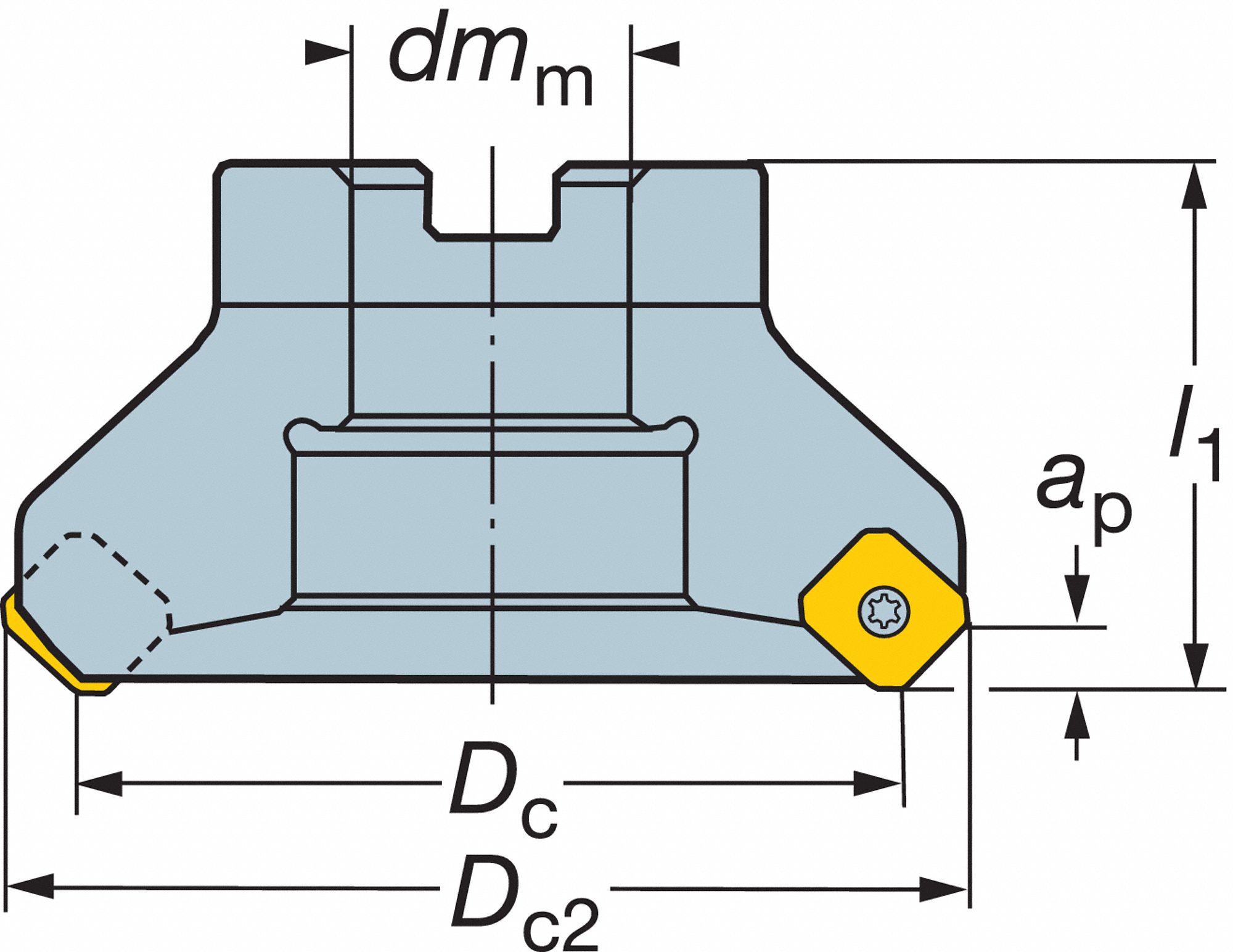 Facemill Cutter, RA245-152R38-12L