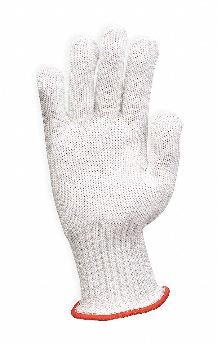 Cut Resistant Glove, White, Reversible, L