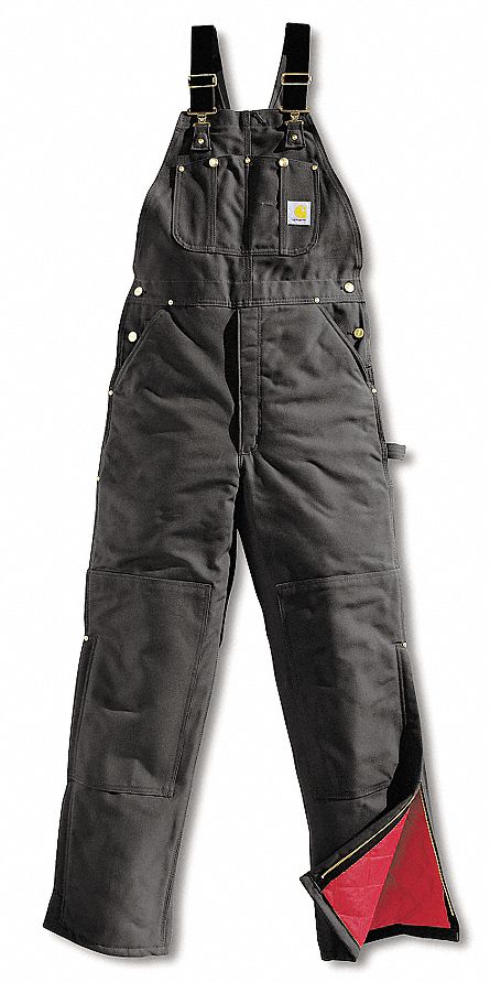 Bib Overalls, Black, Size 40x30 In