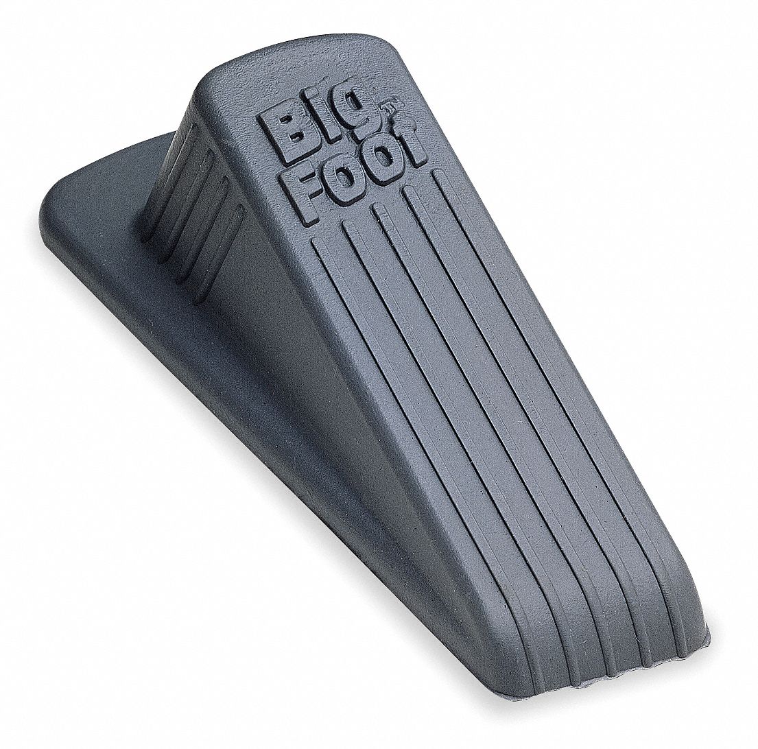 No Slip Door Wedge, Gray, 4-3/4 In.L, Pk2