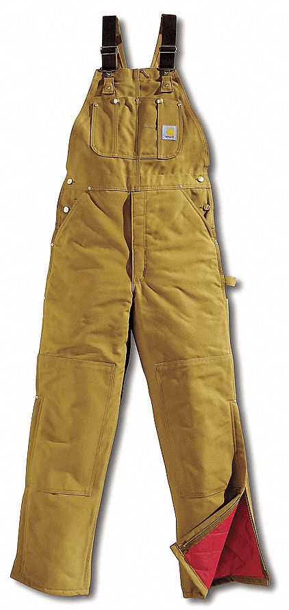 Bib Overalls, Brown, Size 34x32 In