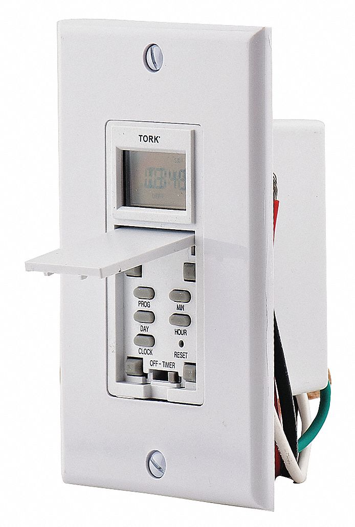 Timer, Digital, 125V, 15A, Wall Sw, WH