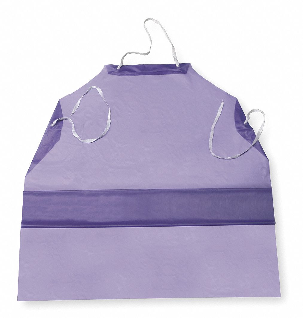 Bib Apron, Blue, 54 In. L, Vinyl