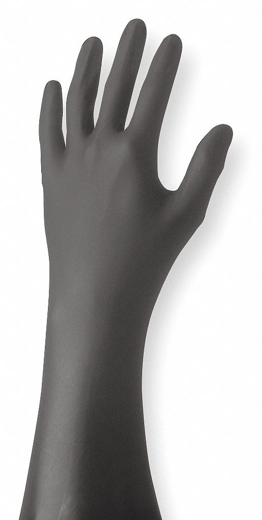 Disposable Gloves, Nitrile, L, Black, PK50