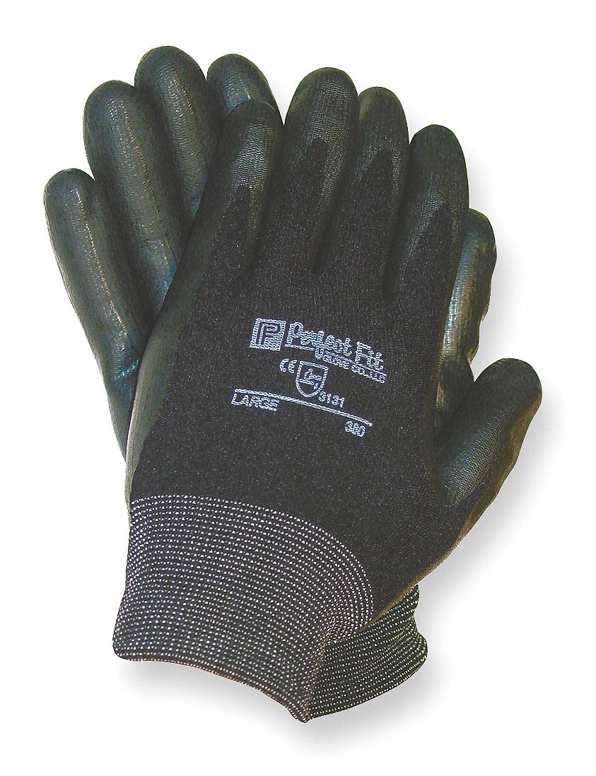 Coated Gloves, Black, M, PR