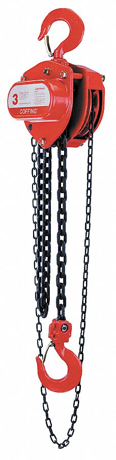 Chain Hoist, Manual, 3T, Lift20Ft