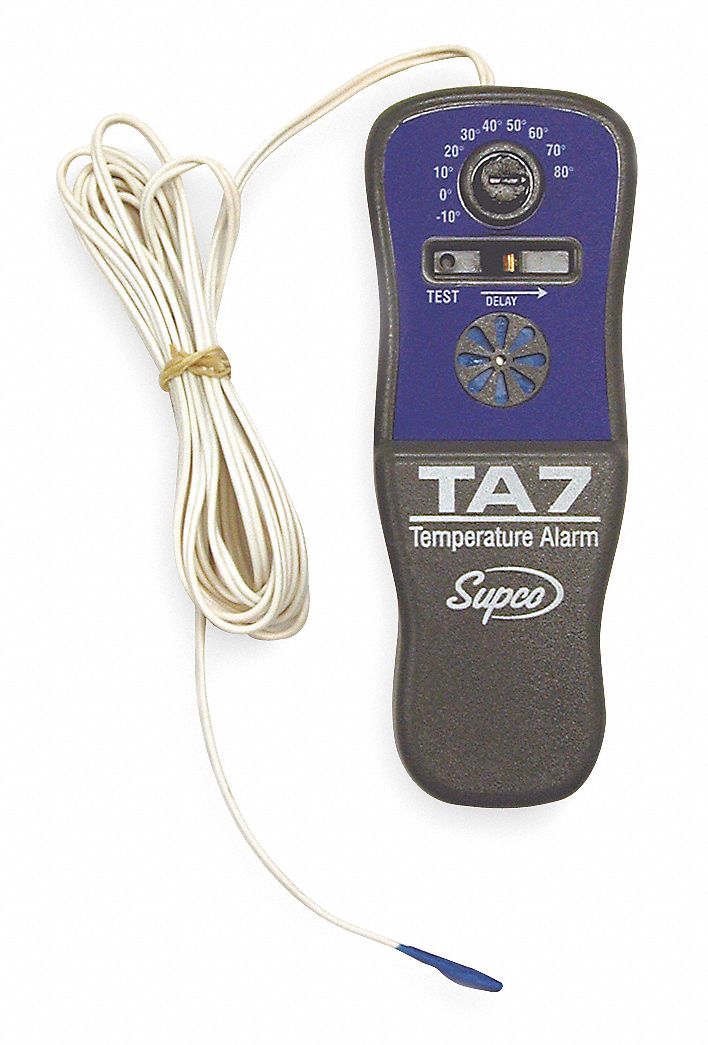 Temp. Alarm, -10 to 80F, Battery Operated