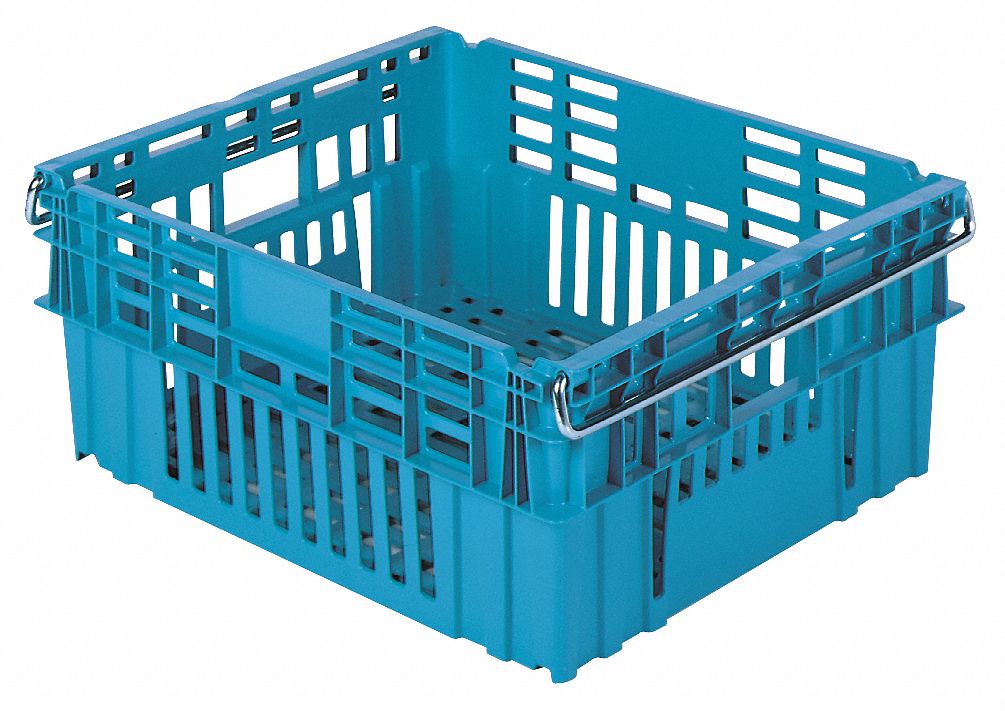 Food Service Vented Tote, W 20 In, Lt Blue