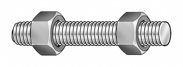 Threaded Stud, B7, 3/4-10 x 4-1/4 In, PK 30