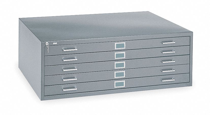 Flat File Cabinet, Putty, Steel