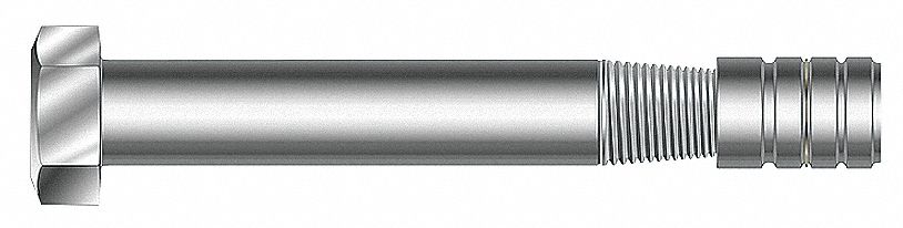 Taper Bolt w/Nut, 1/2 x 4 In, Pk 25